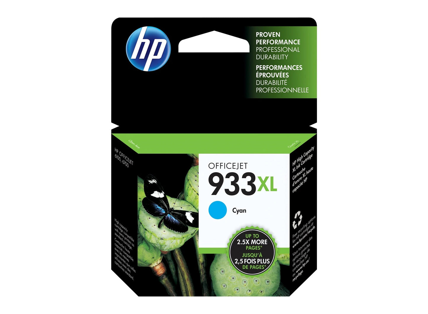 HP 933 XL Cyan High Yield Original Ink Cartridge (CN054AN)